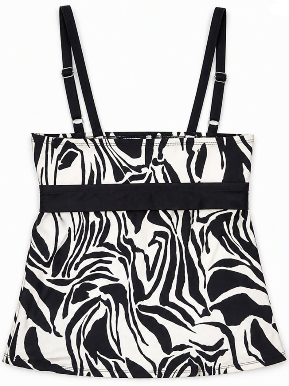 Animal Print Black and White Swim Top and CoverUp- 1XL - Picture 3 of 9